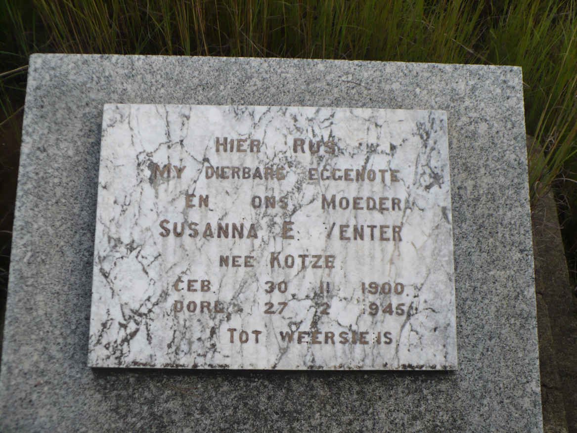 VENTER Susanna E. nee KOTZE 1900-1945