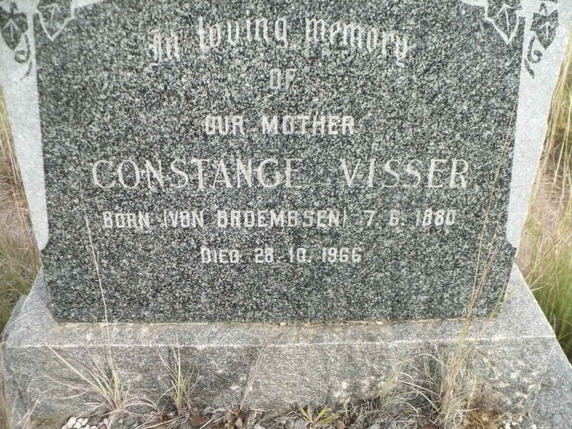 VISSER Constance nee VON BROEMBSEN 1880-1966