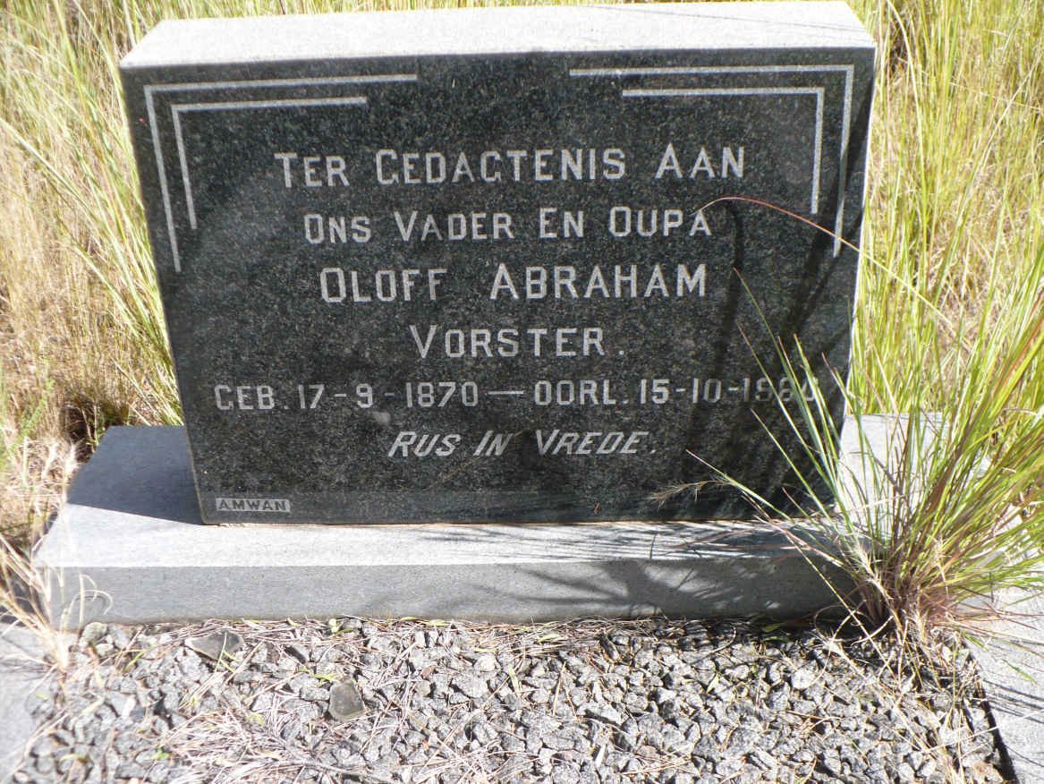 VORSTER Oloff Abraham  1870-1960