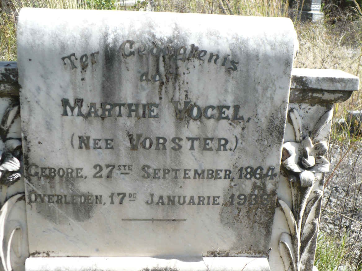 VOGEL Marthie nee VORSTER 1864-1933