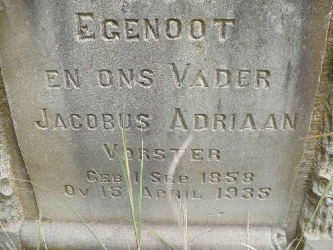 VORSTER Jacobus Adriaan 1858-1935
