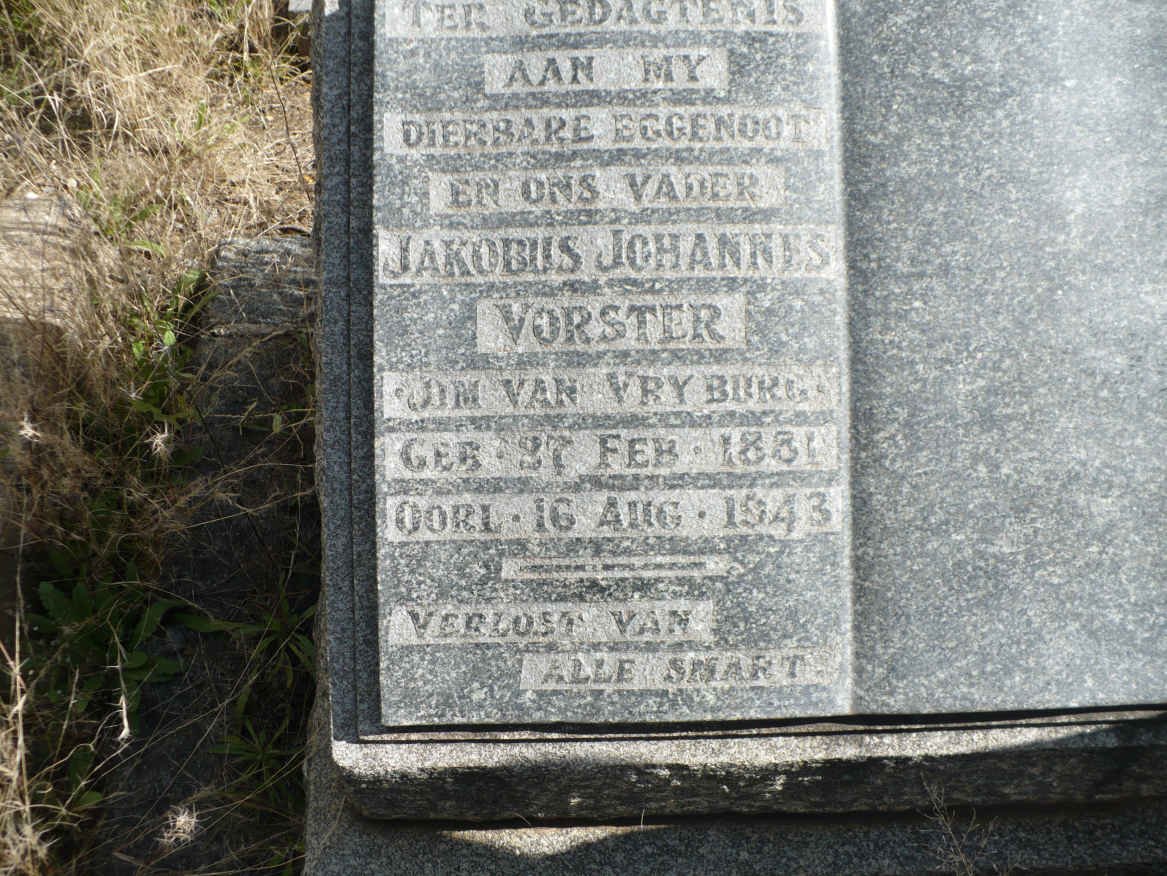 VORSTER Jakobus Johannes 1881-1943