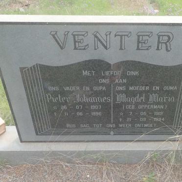 VENTER Pieter Johannes 1907-1996 &amp; Magdel Maria OPPERMAN 1919-1994