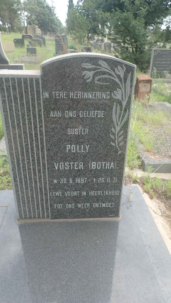 VOSTER Polly nee BOTHA 1897-1971