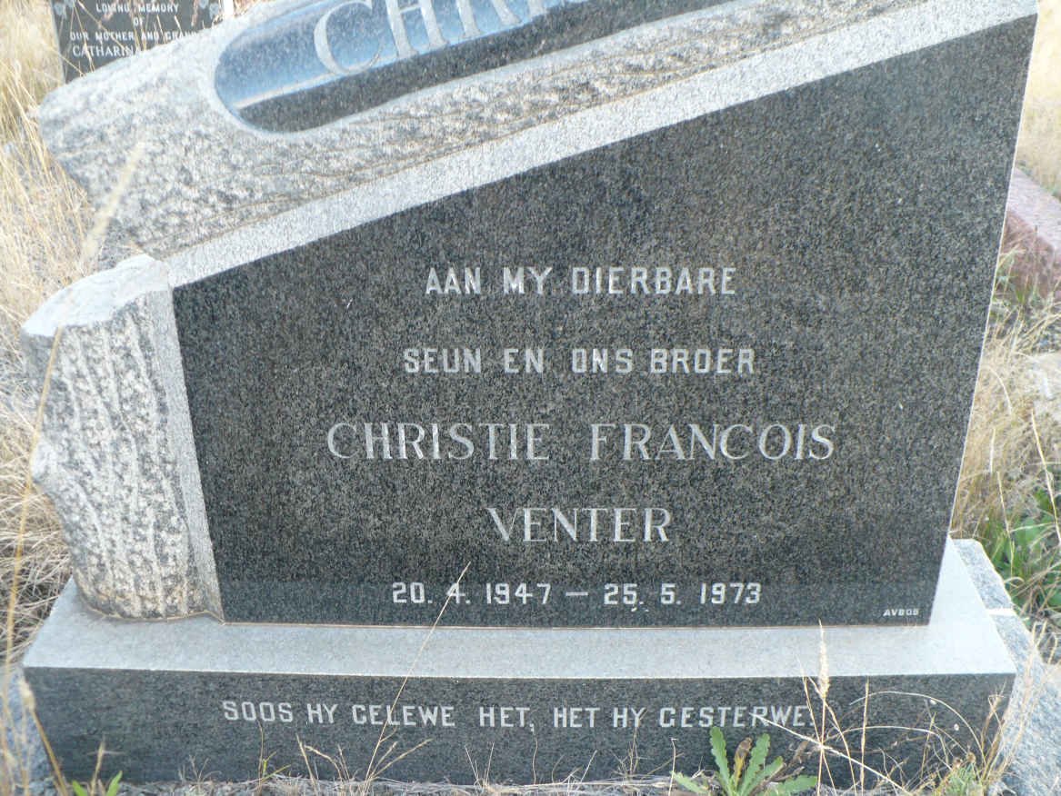 VENTER Christie Francois 1947-1973