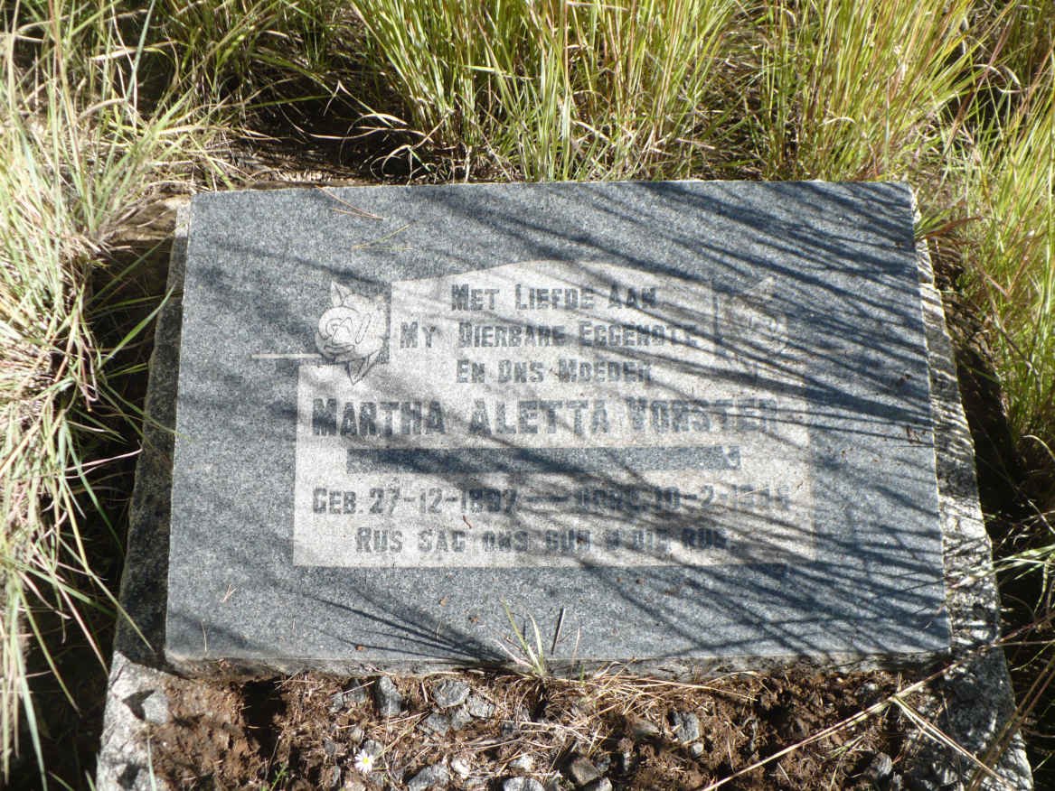 VORSTER Martha Aletta 1897-194?