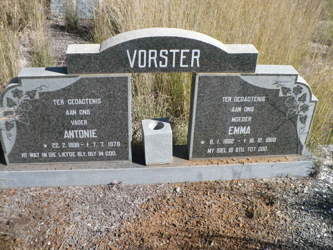 VORSTER Antonie 1898-1976 &amp; Emma 1882-1966