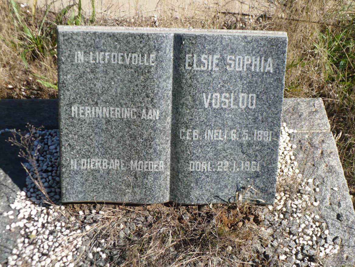 VOSLOO Elsie Sophia nee NEL 1891-1961