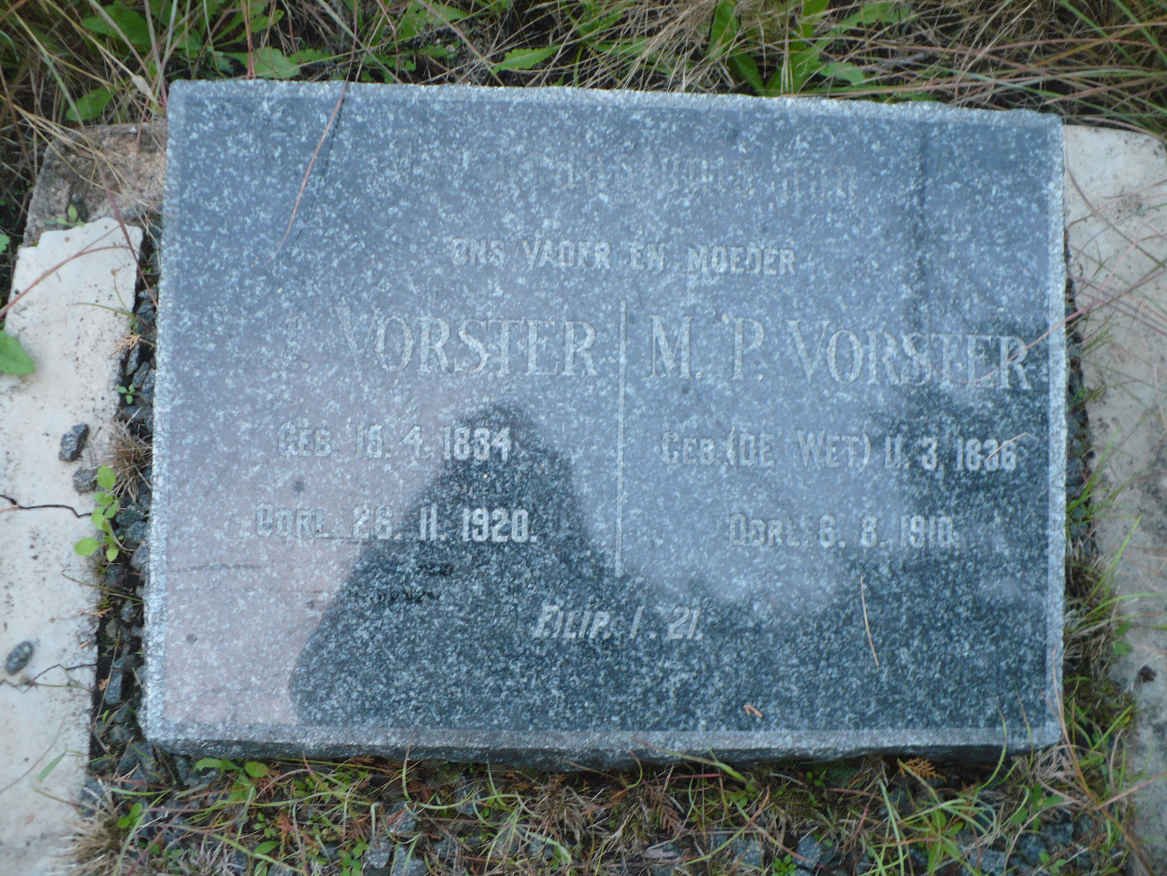 VORSTER I. 1834-1920 &amp; M.P. DE WET 1836-1910