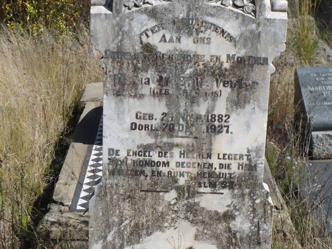 VENTER Maria M.E.F. nee ERASMUS 1882-1927