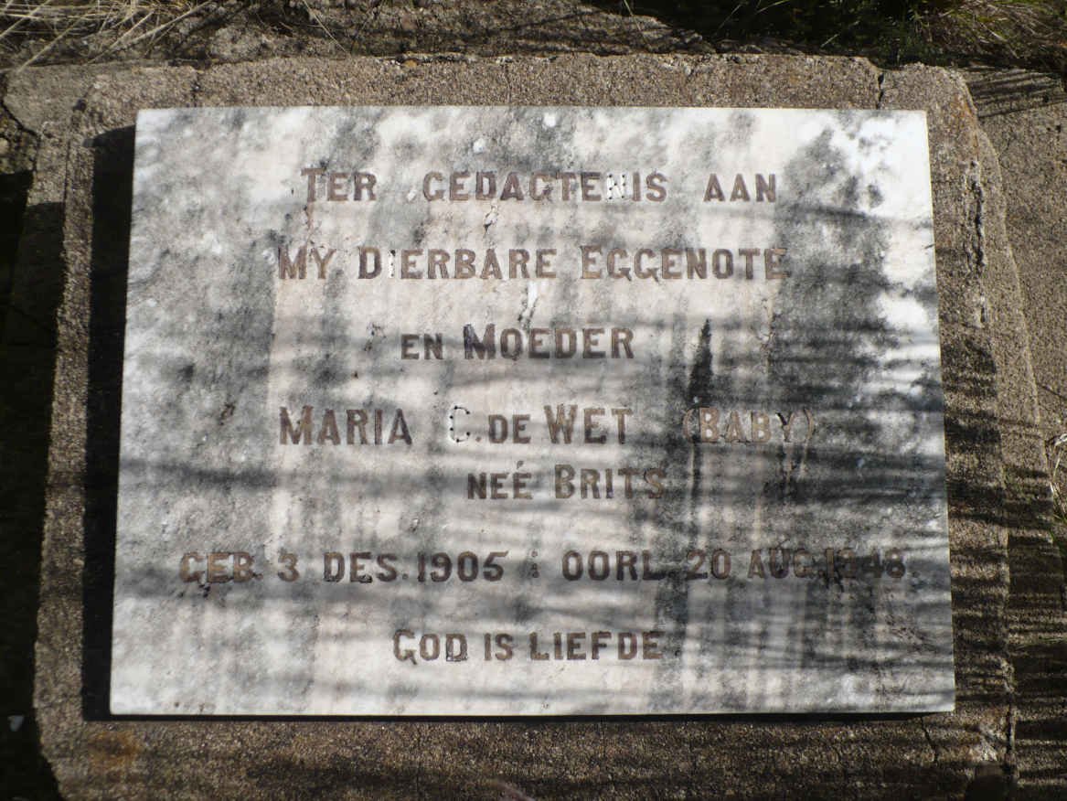 WET Maria C., de nee BRITS 1905-1948