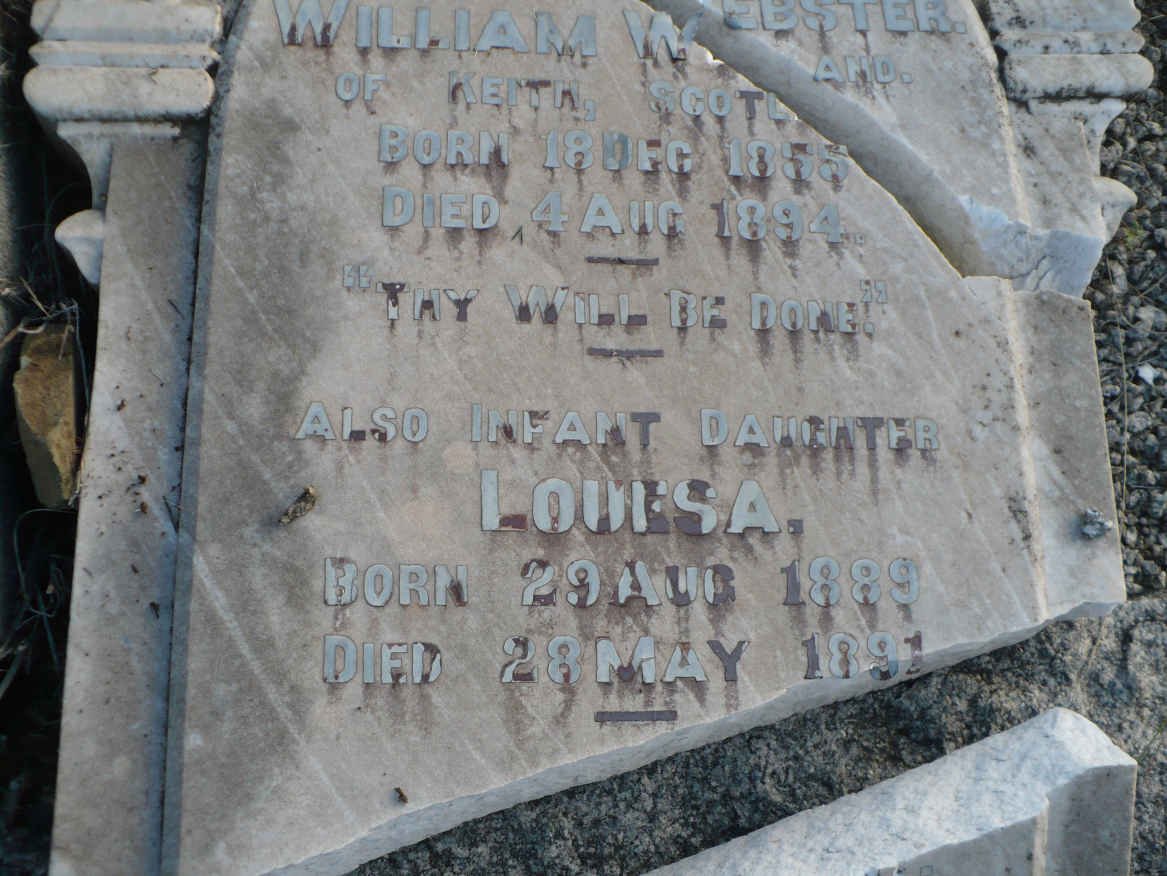 WEBSTER William 1855-1894 :: WEBSTER Louesa 1889-1891