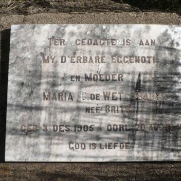 WET Maria C., de nee BRITS 1905-1948