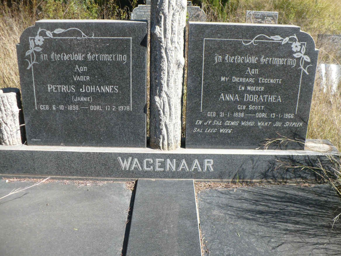 WAGENAAR Petrus Johannes 1898-1978 &amp; Anna Dorathea SCOTT 1898-1966