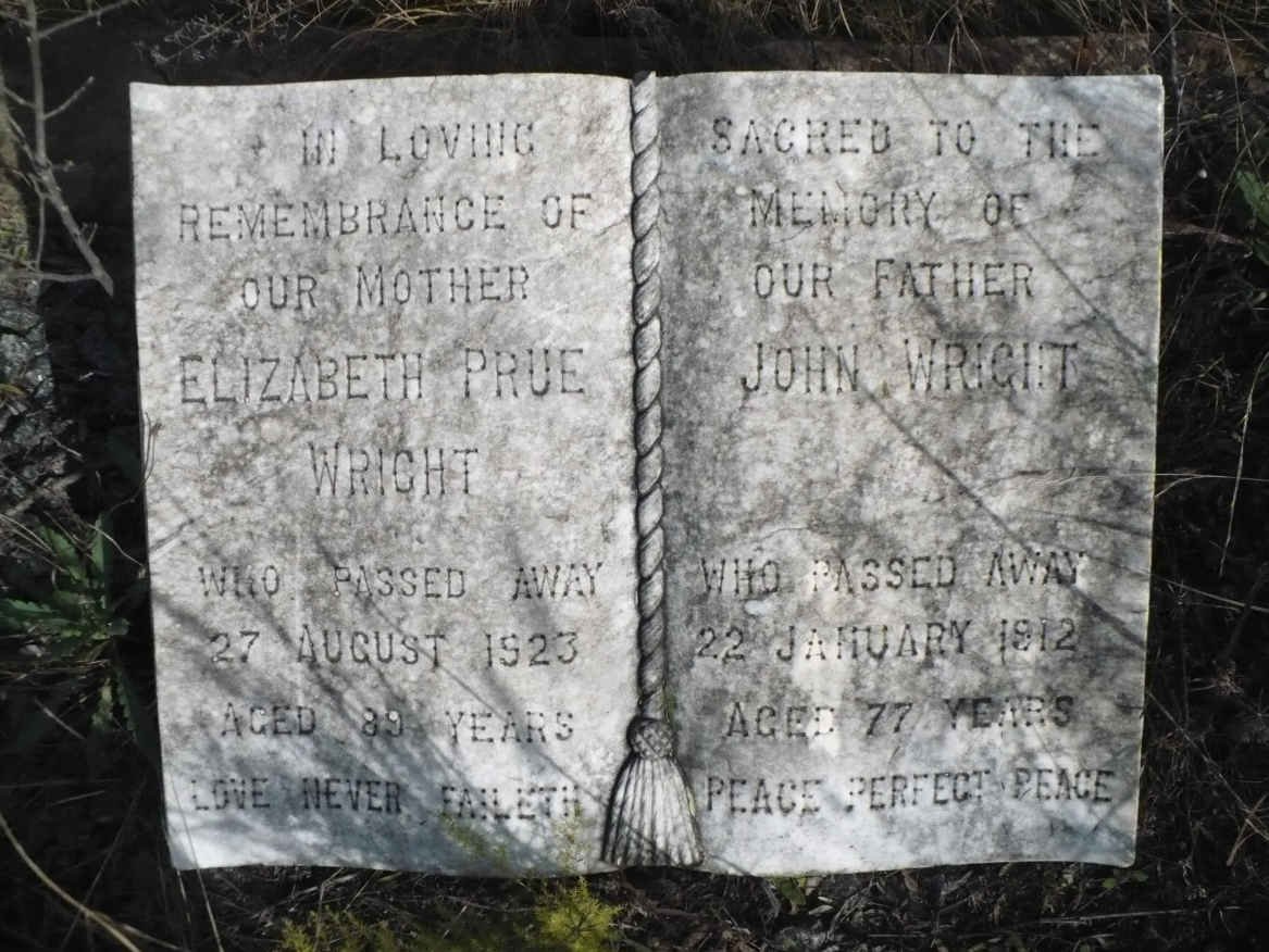 WRIGHT John -1912 &amp; Elizabeth Prue -1923