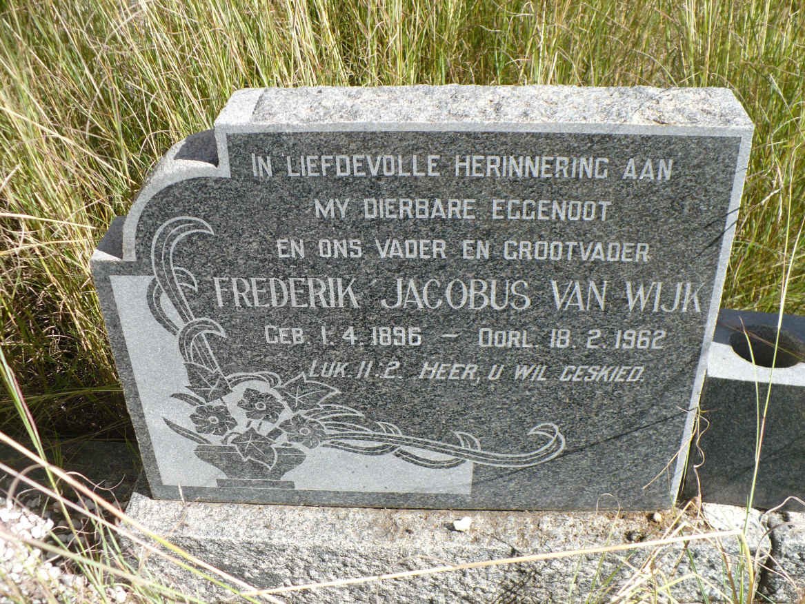 WIJK Frederik Jacobus, van 1896-1962