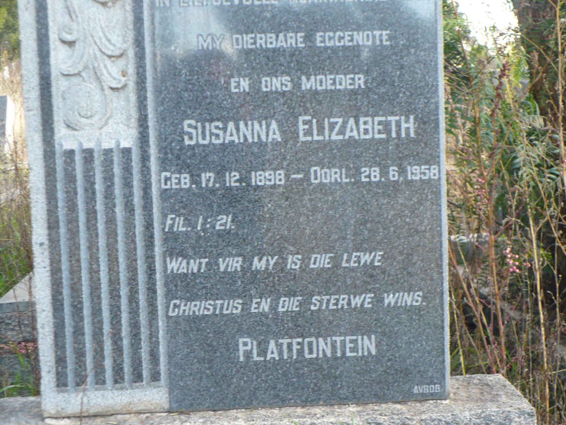 KOTZE KOTZE Jacobus Johannes Jurgens 1890-1967 &amp; Susanna Elizabeth 1898-1958