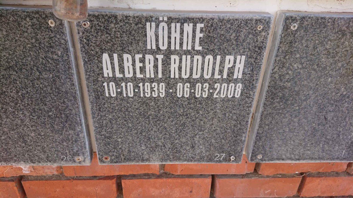 KOHNE Albert Rudolph 1939-2008