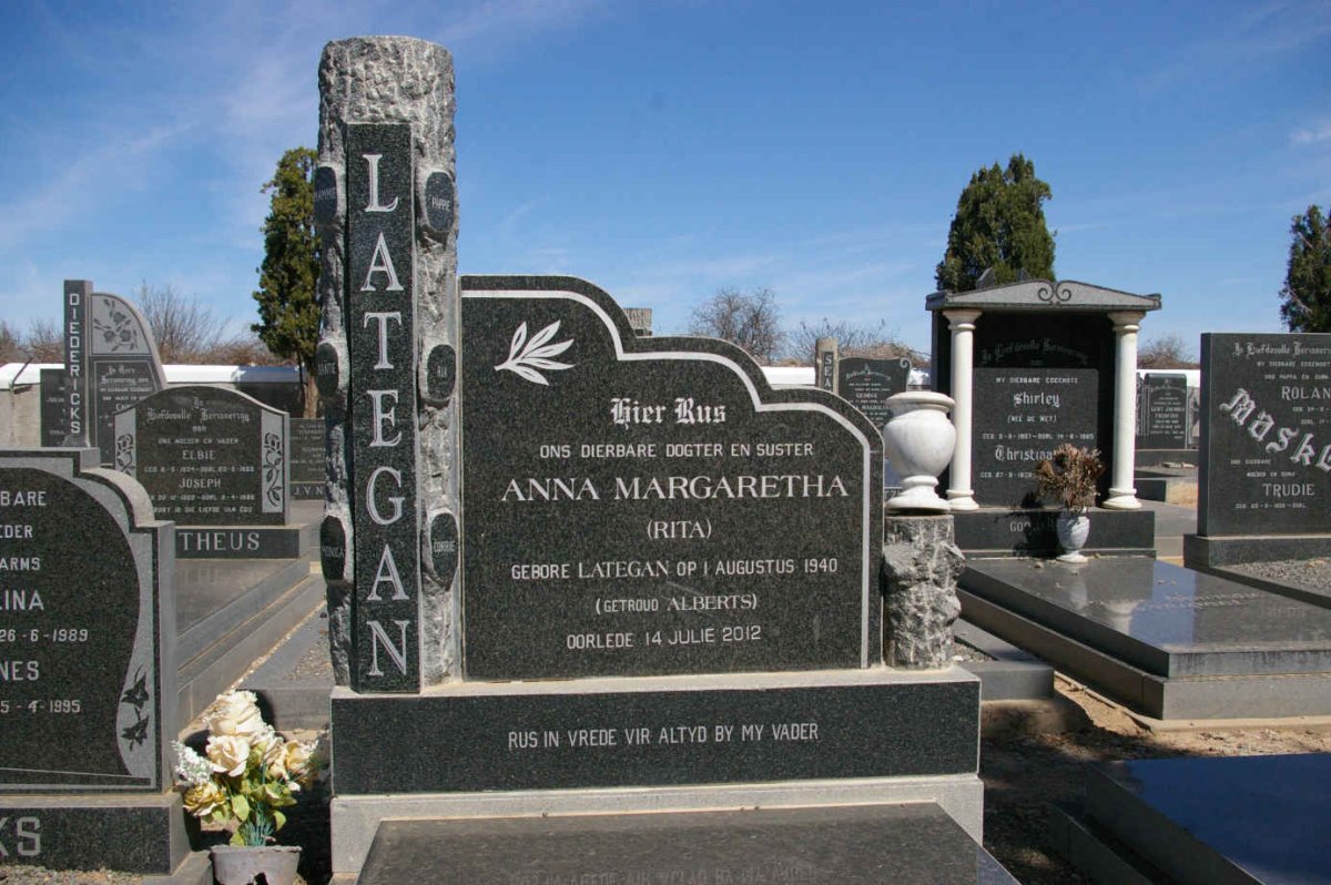 ALBERTS Anna Margaretha nee LATEGAN 1940-2012