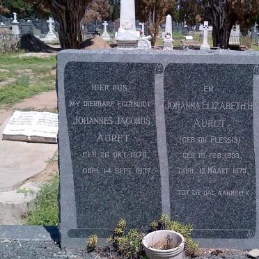 AURET Johannes Jacobus 1879-1937 &amp; Johanna Elizabeth DU PLESSIS 1893-1973