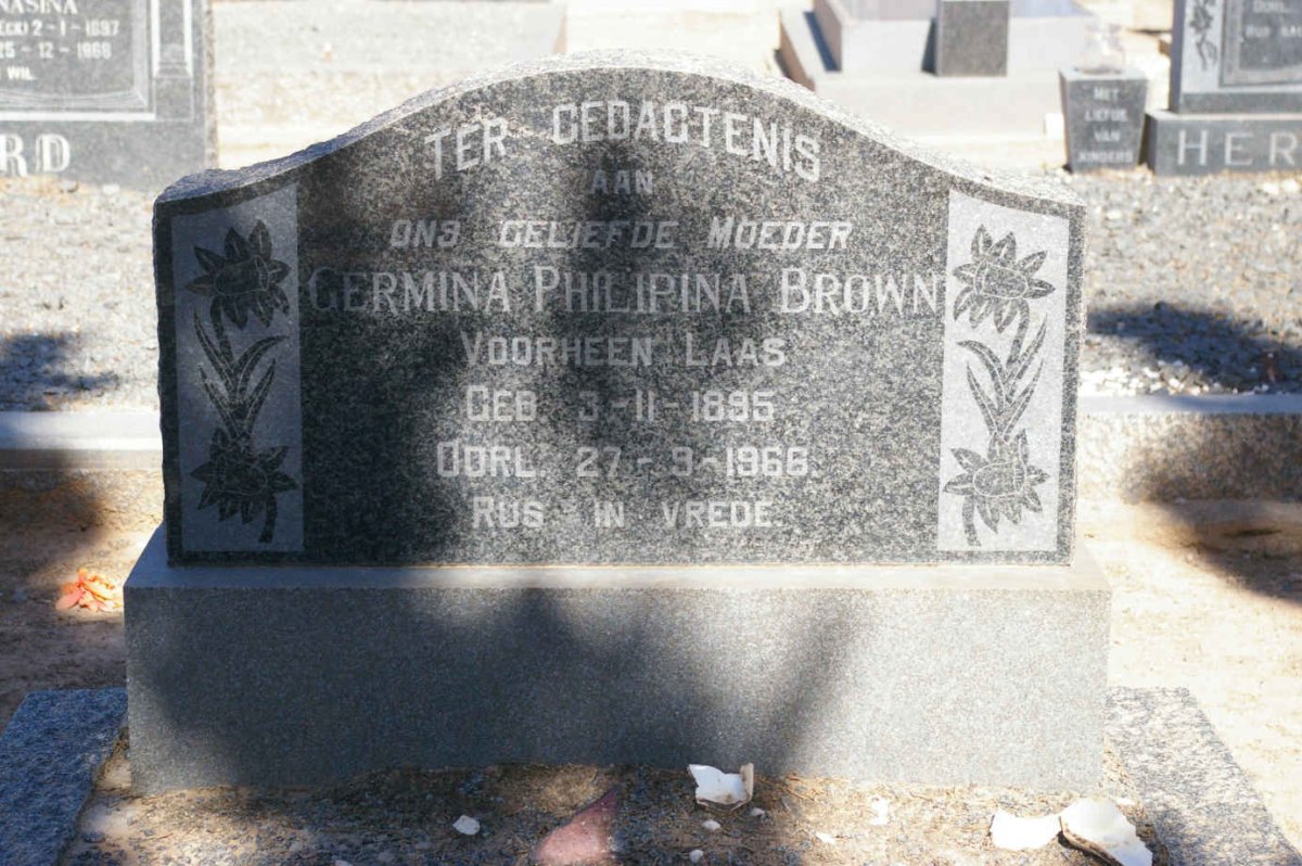 BROWN Germina Philipina voorheen LAAS 1895-1966