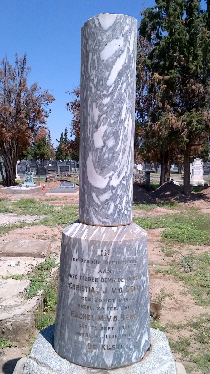 BERG Christian J., v.d. 1848-1909 &amp; Rachel M. DE KUST 1851-1917