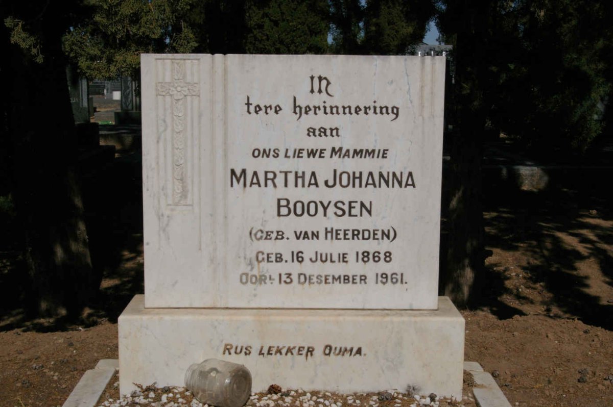 BOOYSEN Martha Johanna nee VAN HEERDEN 1868-1961