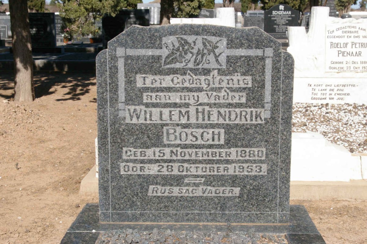 BOSCH Willem Hendrik 1880-1953 &amp; Isabella Petronella VAN HEERDEN 1888-1941