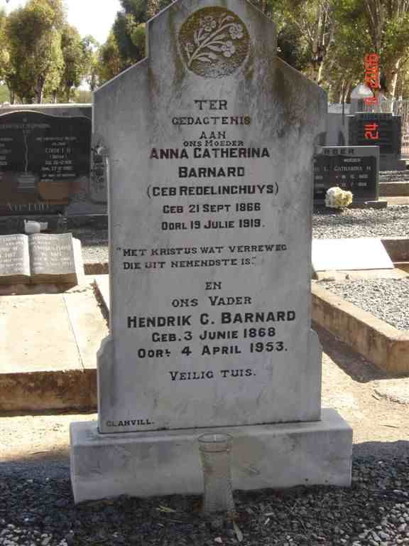 BARNARD Hendrik C. 1868-1953 &amp; Anna Catherina REDELINGHUYS 1866-1919
