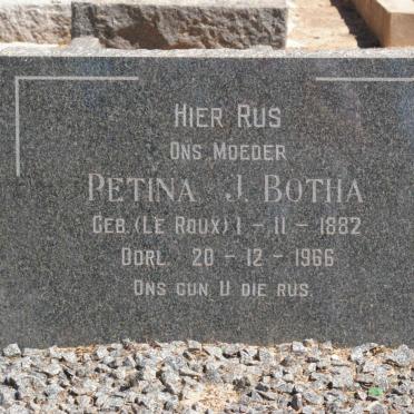 BOTHA Petina J. nee LE ROUX 1882-1966