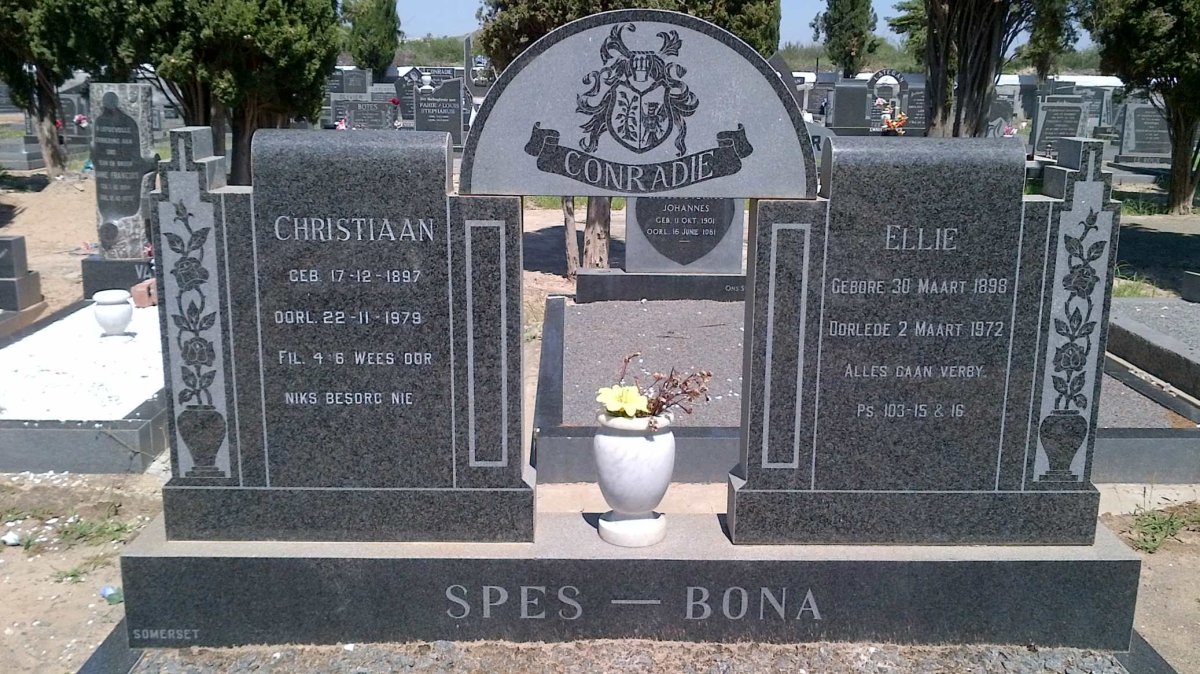 CONRADIE Christiaan 1897-1979 &amp; Ellie 1898-1972