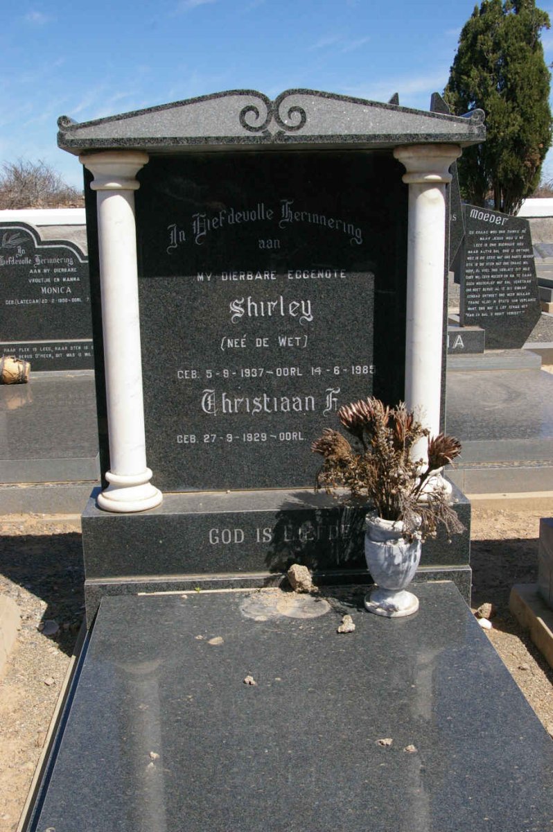 CONRADIE Christiaan F. 1929- &amp; Shirley DE WET 1937-1985
