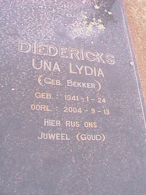 DIEDERICKS Una Lydia nee BEKKER 1941-2004