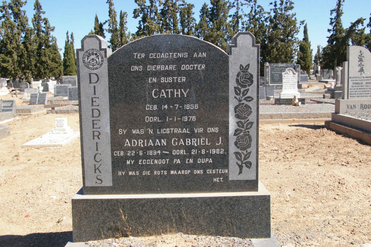 DIEDERICKS Adriaan Gabriel J. 1894-1982 :: DIEDERICKS Cathy 1956-1976 :: DIEDERICKS Adriaan Gabriel 1961-1966