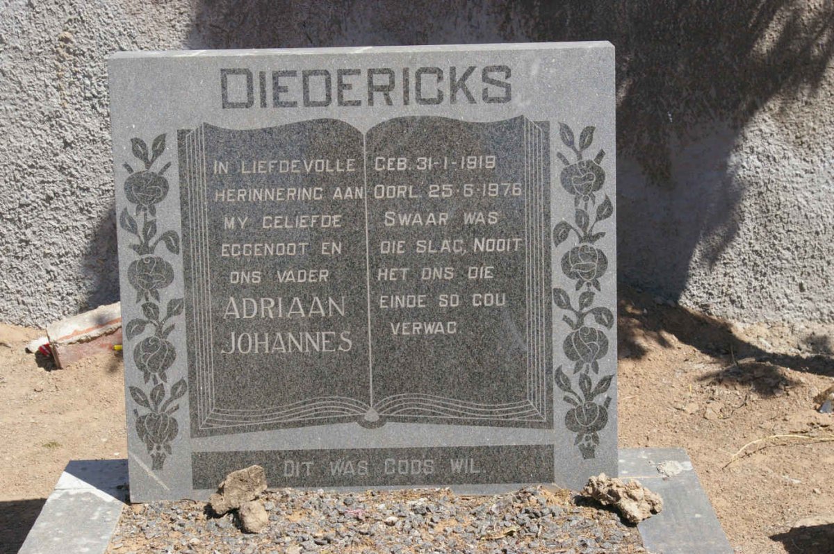 DIEDERICKS Adriaan Johannes 1919-1976