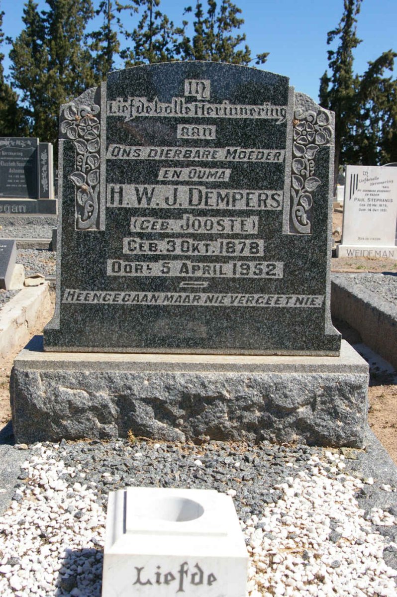 DEMPERS H.W.J. nee JOOSTE 1878-1952