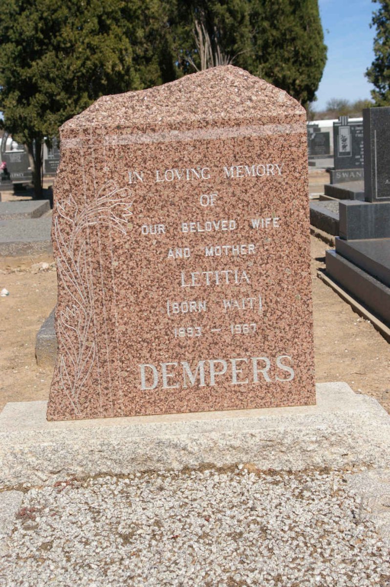 DEMPERS Letitia nee WAIT 1893-1967