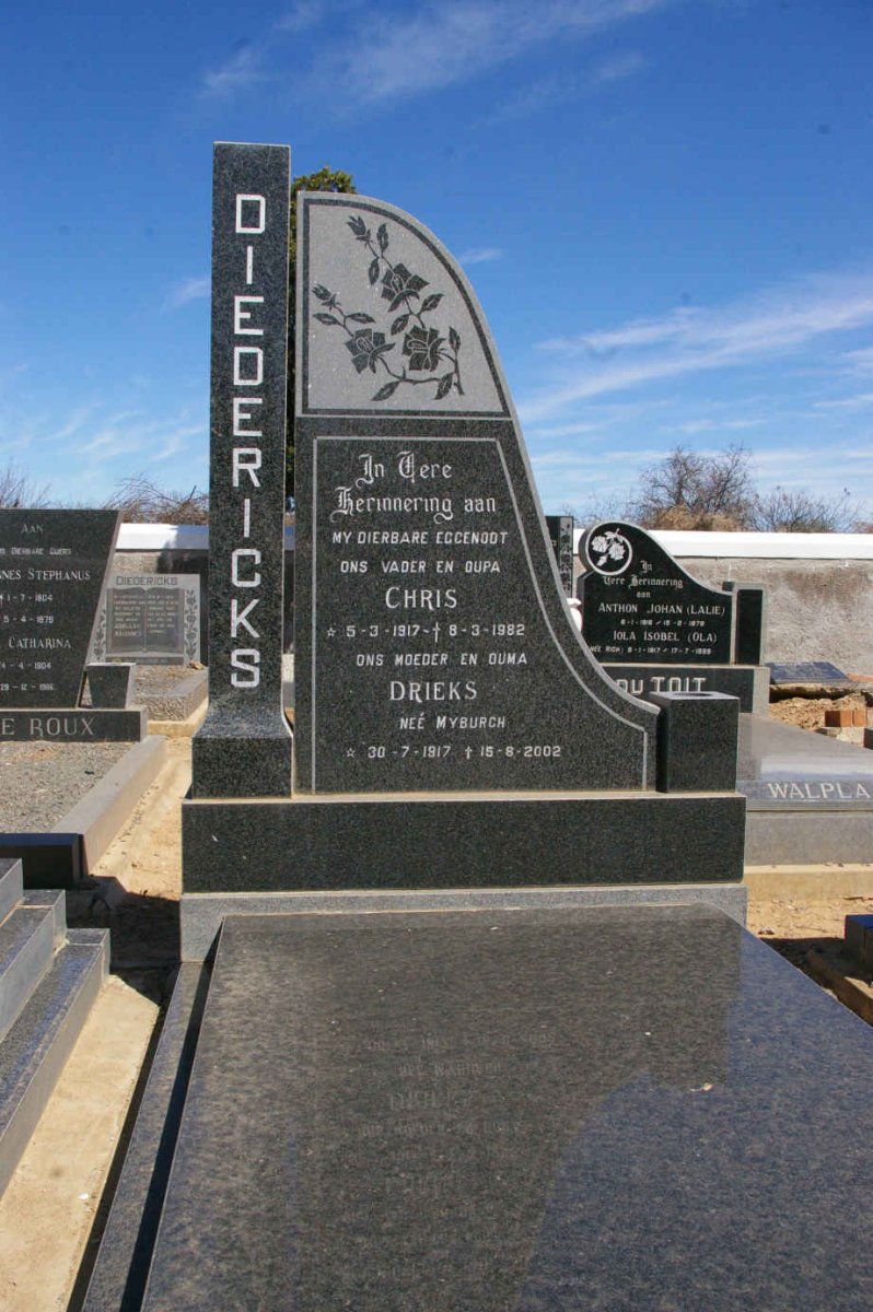 DIEDERICKS Chris 1917-1982 &amp; Drieks MYBURGH 1917-2002