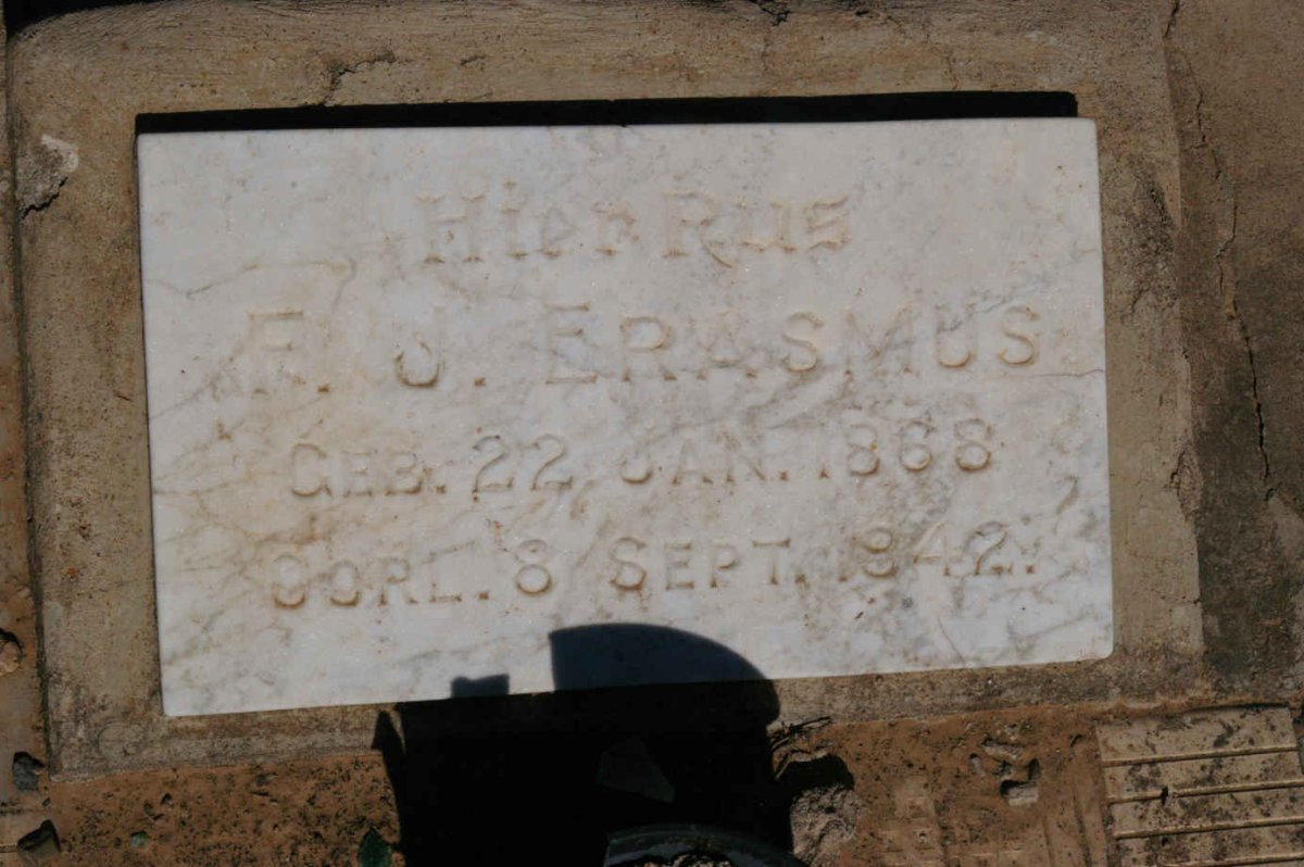 ERASMUS F.J. 1868-1942