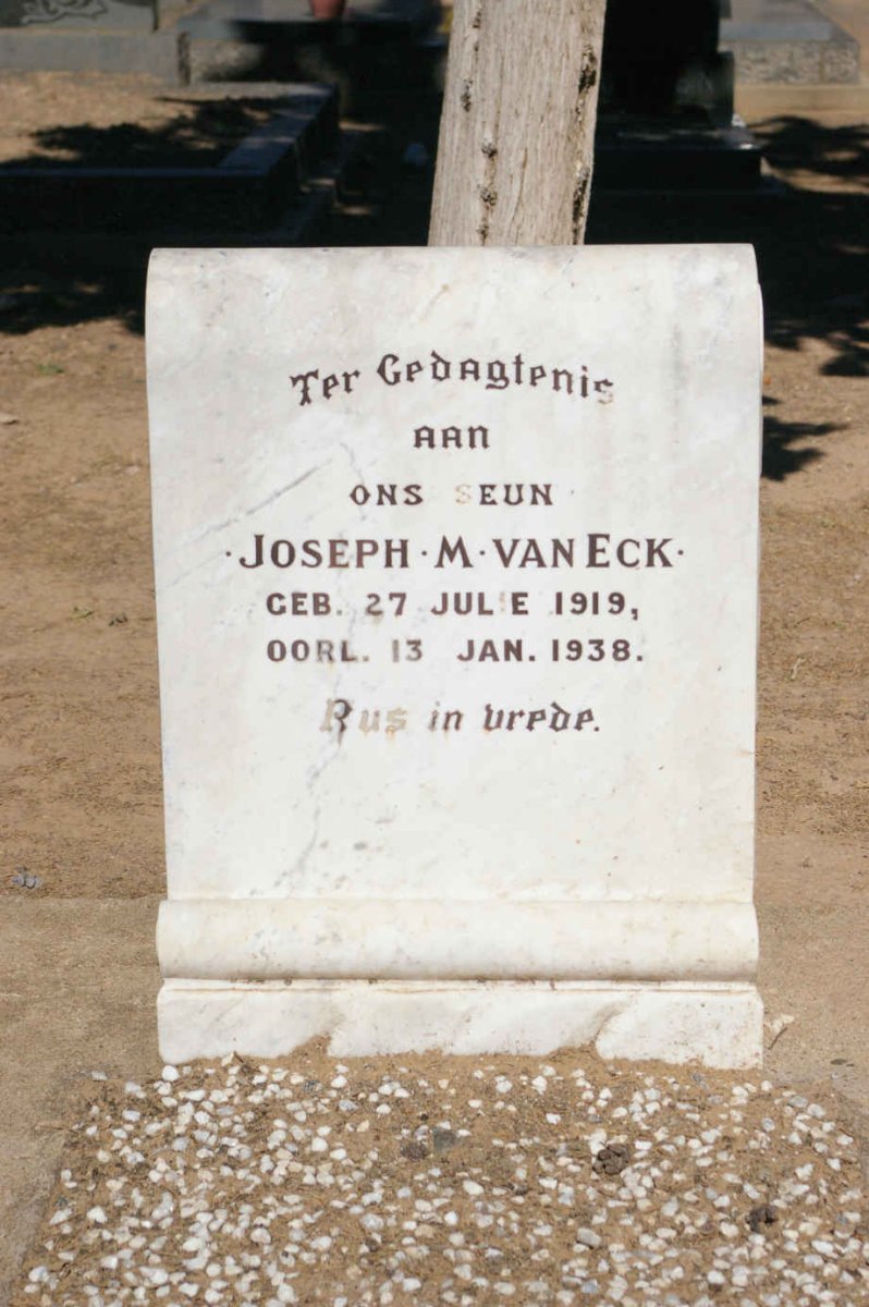 ECK Joseph M., van 1919-1938