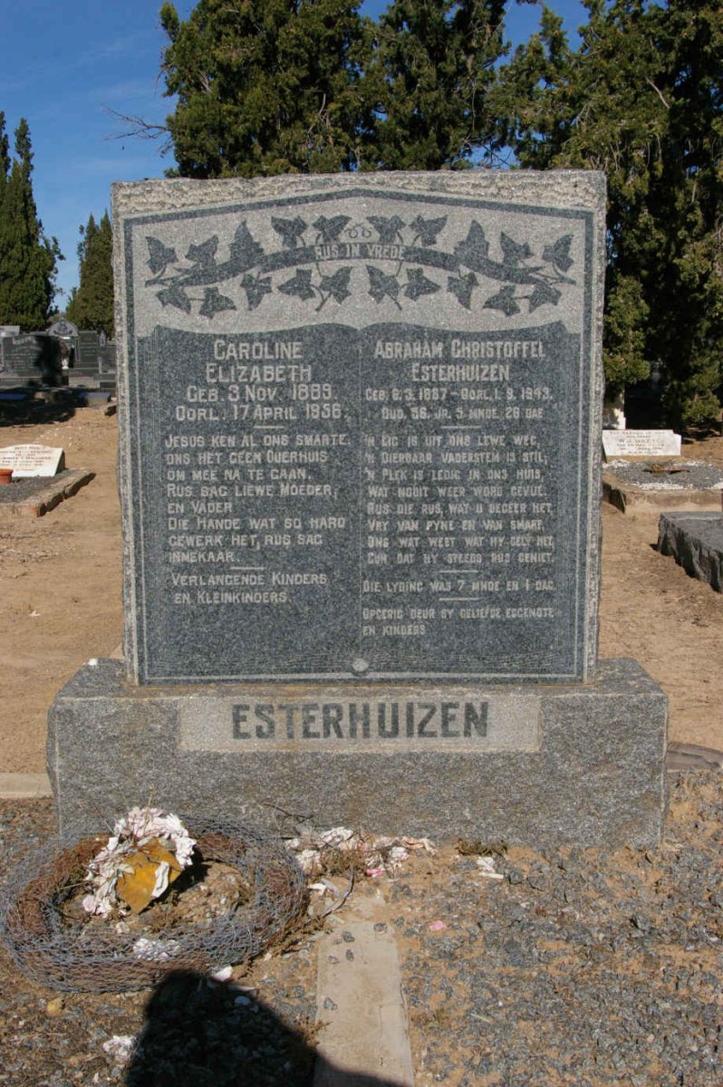 ESTERHUIZEN Abraham Christoffel 1887-1943 &amp; Caroline Elizabeth 1889-1956