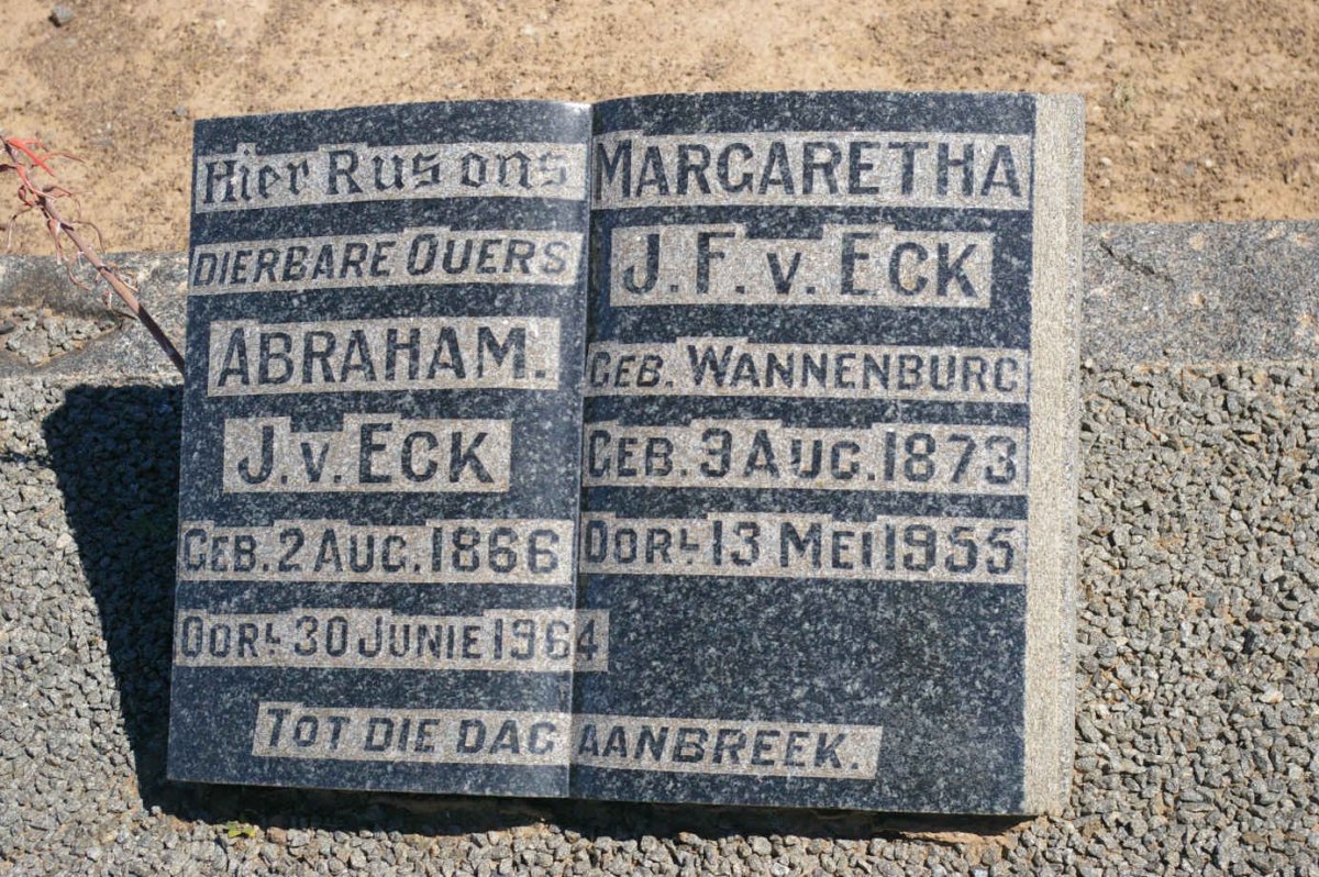 ECK Abraham J., van 1866-1964 &amp; Margaretha J.F. WANNENBURG 1873-1955