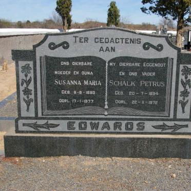 EDWARDS Schalk Petrus 1894-1972 &amp; Susanna Maria 1893-1977
