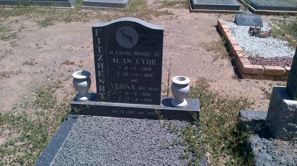 FITZHENRY Alan Cyril 1908-1988 &amp; Verna HITGE 1905-1989