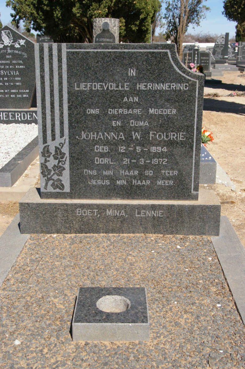 FOURIE Johanna W. 1894-1972