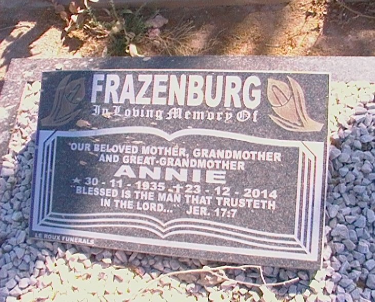 FRAZENBURG Annie 1935-2014