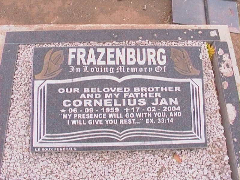 FRAZENBURG Cornelius Jan 1959-2004