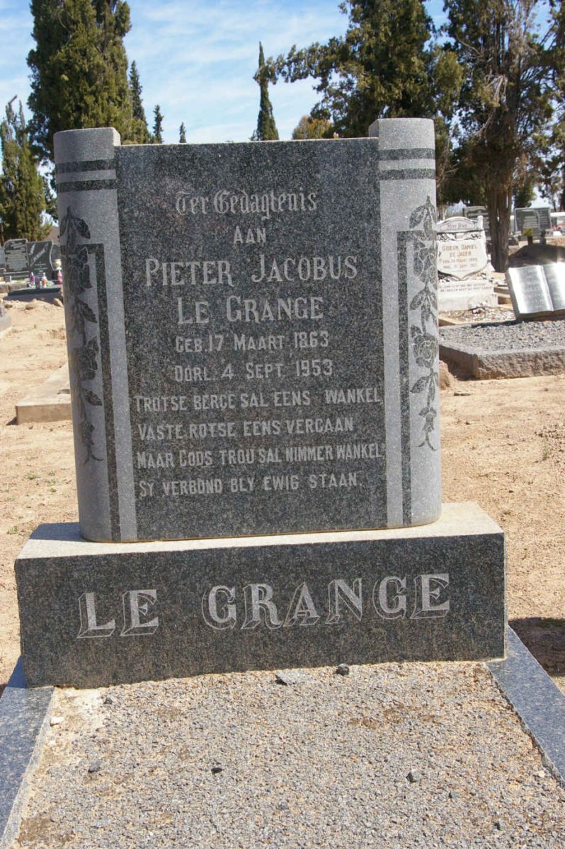 GRANGE Pieter Jacobus, le 1863-1953
