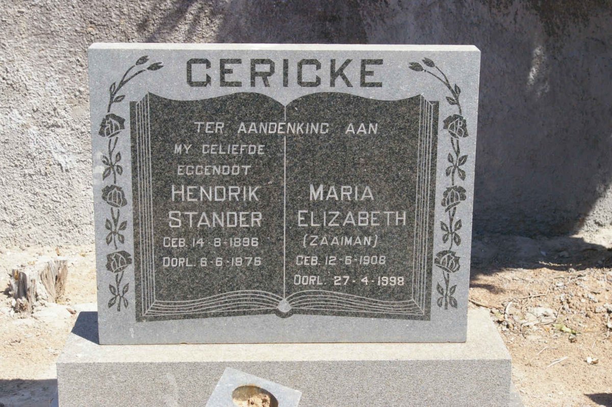 GERICKE Hendrik Stander 1896-1976 &amp; Maria Elizabeth ZAAIMAN 1908-1998