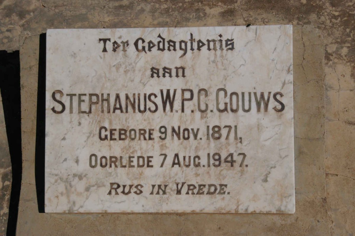 GOUWS Stephanus W.P.C. 1871-1947